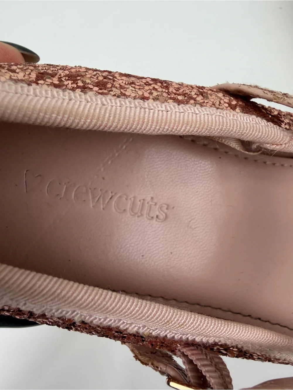 J.Crew Cuts Rose Gold Glitter Mary Jane Ballet Flats Kids Size 3